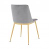 Armen Living Messina Velvet 7 Piece Rectangular Dining Set- Gray Chair Back