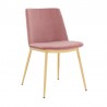 Armen Living Messina Velvet 7 Piece Rectangular Dining Set- Pink Chair