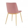 Armen Living Messina Velvet 7 Piece Rectangular Dining Set- Pink Chair Back