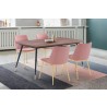 Armen Living Messina Velvet 5 Piece Rectangular Dining Set- Pink