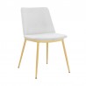 Armen Living Messina Velvet 5 Piece Rectangular Dining Set- White Chair