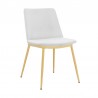 Armen Living Messina Velvet 7 Piece Rectangular Dining Set- White Chair