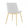 Armen Living Messina Velvet 5 Piece Rectangular Dining Set- White Chair Back