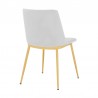Armen Living Messina Velvet 7 Piece Rectangular Dining Set- White Chair Back