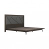  Marquis 3 Piece Queen Size Platform Bed Frame Bedroom Set in Oak Wood with Faux Leather Headboard 003