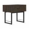  Marquis 3 Piece Queen Size Platform Bed Frame Bedroom Set in Oak Wood with Faux Leather Headboard 006