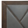  Marquis 3 Piece Queen Size Platform Bed Frame Bedroom Set in Oak Wood with Faux Leather Headboard 007