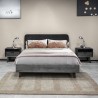 Armen Living Mohave 3 Piece Acacia King Or Queen Bed And Nightstands Bedroom Set In Tundra Gray
