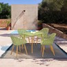 Armen Living Nassau Outdoor 5 Piece Sage Eucalyptus Dining Set