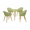 Armen Living Nassau Outdoor 5 Piece Sage Eucalyptus Dining Set 1