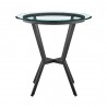 Armen Living Naomi and Bryant 3-Piece Counter Height Dining Set in Black Metal and Grey Faux Leather Table Front