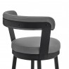 Armen Living Naomi and Bryant 3-Piece Counter Height Dining Set in Black Metal and Grey Faux Leather Barstool