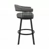 Armen Living Naomi and Chelsea 4-Piece Counter Height Dining Set In Black Metal and Grey Faux Leather  002 - Armen Living Naomi and Chelsea 4-Piece Counter Height Dining Set In Black Metal and Grey Faux Leather  002