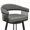 Armen Living Naomi and Chelsea 4-Piece Counter Height Dining Set In Black Metal and Grey Faux Leather  007 - Armen Living Naomi and Chelsea 4-Piece Counter Height Dining Set In Black Metal and Grey Faux Leather  007
