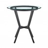 Armen Living Naomi and Lorin 5-Piece Counter Height Dining Set in Black Metal and Grey Faux Leather Table Side View