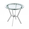 Armen Living Naomi and Roman 4-Piece Counter Height Dining Set in Brushed Stainless Steel and Grey Faux Leather 002