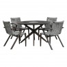 Oasis and Brielle 5 Piece Dark/Light Eucalyptus and Stone Outdoor Patio Dining Set 