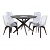 Oasis and Island 5 Piece Dark Eucalyptus and Stone Outdoor Patio Dining Set 