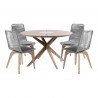 Oasis and Island 5 Piece Light Eucalyptus and Stone Outdoor Patio Dining Set 