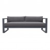 Armen Living Aelani Outdoor 4 piece Set in Dark Grey Finish and Charcoal Cushions-  Sofa Front