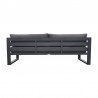 Armen Living Aelani Outdoor 4 piece Set in Dark Grey Finish and Charcoal Cushions-  Sofa Back