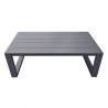 Armen Living Aelani Outdoor 4 piece Set in Dark Grey Finish and Charcoal Cushions-  Table 