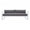 Armen Living Aelani Outdoor 4 piece Set in White Finish and Charcoal Cushions- Sofa front