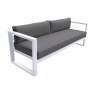 Armen Living Aelani Outdoor 4 piece Set in White Finish and Charcoal Cushions- Sofa Side