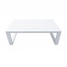 Armen Living Aelani Outdoor 4 piece Set in White Finish and Charcoal Cushions- Table
