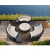 Barbados 9 piece Wicker Outdoor Patio Set in Black Powder Coated Finish with Water Resistant Beige Fabric Cushions - Lifestyle