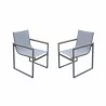 Armen Living Bistro Outdoor Patio Dining Chair In Grey Powder Coated Finish With Grey Sling Textilene And Grey Wood Accent Arms - Set of 2 01 - Armen Living Bistro Outdoor Patio Dining Chair In Grey Powder Coated Finish With Grey Sling Textilene And Grey Wood Accent Arms - Set of 2 01
