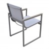Armen Living Bistro Outdoor Patio Dining Chair In Grey Powder Coated Finish With Grey Sling Textilene And Grey Wood Accent Arms - Set of 2 02