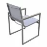 Armen Living Bistro Outdoor Patio Dining Chair In Grey Powder Coated Finish With Grey Sling Textilene And Grey Wood Accent Arms - Set of 2 02 - Armen Living Bistro Outdoor Patio Dining Chair In Grey Powder Coated Finish With Grey Sling Textilene And Grey Wood Accent Arms - Set of 2 02