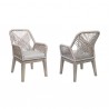 Armen Living Costa 7-Piece Patio Outdoor Dining Set in Grey Acacia Wood and Rope 4