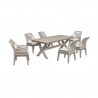 Armen Living Costa 7-Piece Patio Outdoor Dining Set in Grey Acacia Wood and Rope 2