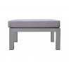 Cliff Outdoor Patio Aluminum Ottoman- Small - Side Angle