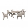 Armen Living Costa 7-Piece Patio Outdoor Dining Set with Arm Chairs in Grey Acacia Wood And Rope 1