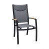 Armen Living Panama Outdoor 7 Piece Black Aluminum Dining Set 1