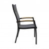 Armen Living Panama Outdoor 7 Piece Black Aluminum Dining Set 2