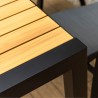 Armen Living Panama Outdoor 7 Piece Black Aluminum Dining Set 5