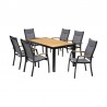 Armen Living Panama Outdoor 7 Piece Black Aluminum Dining Set 7