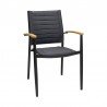 Armen Living Paseo & Portals Outdoor 5 Piece Black Aluminum Dining Set 6