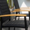 Armen Living Paseo & Portals Outdoor 5 Piece Black Aluminum Dining Set 3
