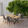 Armen Living Paseo & Portals Outdoor 5 Piece Black Aluminum Dining Set