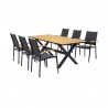 Armen Living Paseo & Portals Outdoor 7 Piece Black Aluminum Dining Set 1