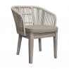 Armen Living Haiti 7-Piece Patio Outdoor Dining Set With Arm Chairs In Grey Acacia Wood With Rope 3