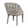 Armen Living Haiti 7-Piece Patio Outdoor Dining Set With In Grey Acacia Wood With Rope 6
