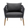 Armen Living Ipanema Outdoor 4 Piece Rope and Teak Sofa Seating Set with Dark Grey Olefin in Dark Gray | Fiber 6