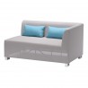 Lagoon 4 piece Outdoor Textilene Left Corner Sofa Set in Taupe with Sky Blue Accent Pillows