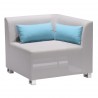 Lagoon 4 piece Outdoor Textilene Middle Sofa Set in Taupe with Sky Blue Accent Pillows
